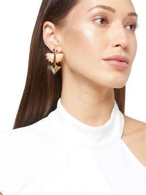 Gold malachite earrings 1