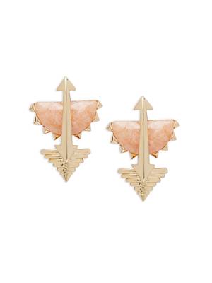 Gold malachite earrings 2