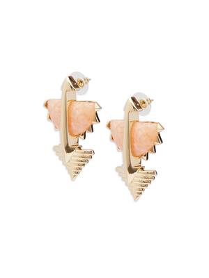 Gold malachite earrings 3