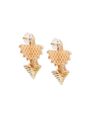 Gold malachite earrings 4
