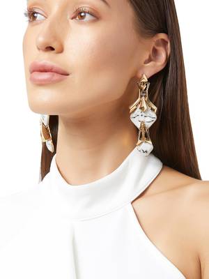 Gold malachite earrings 1