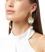 Gold malachite earrings