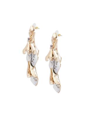 Gold malachite earrings 4