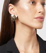 Gold malachite earrings