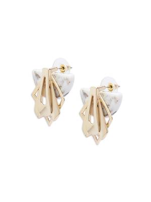 Gold malachite earrings 3