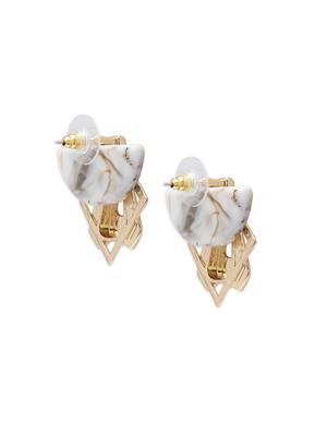 Gold malachite earrings 4