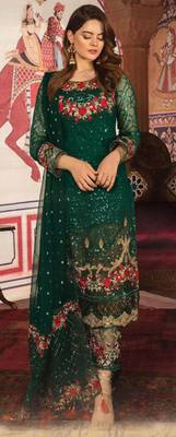 Green embroidered georgette salwar 1
