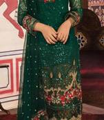 Green embroidered georgette salwar