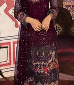 Purple embroidered georgette salwar