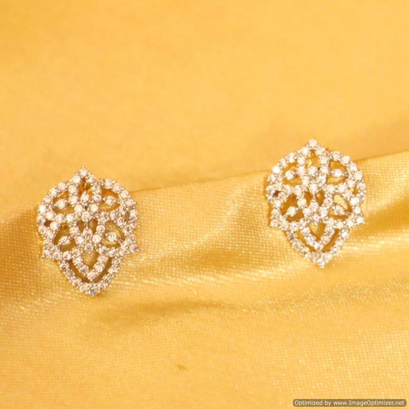Embellished Diamond Look Leaf Pattern Earrings Sanvi Jewels Pvt. Ltd