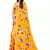 Orange printed crepe saree with blouse