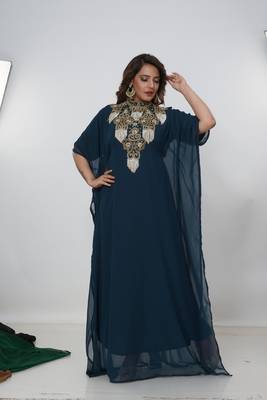 Dubai Kaftan Women Dress Moroccan Caftan Long Farasha Maxi Dress Al201 2