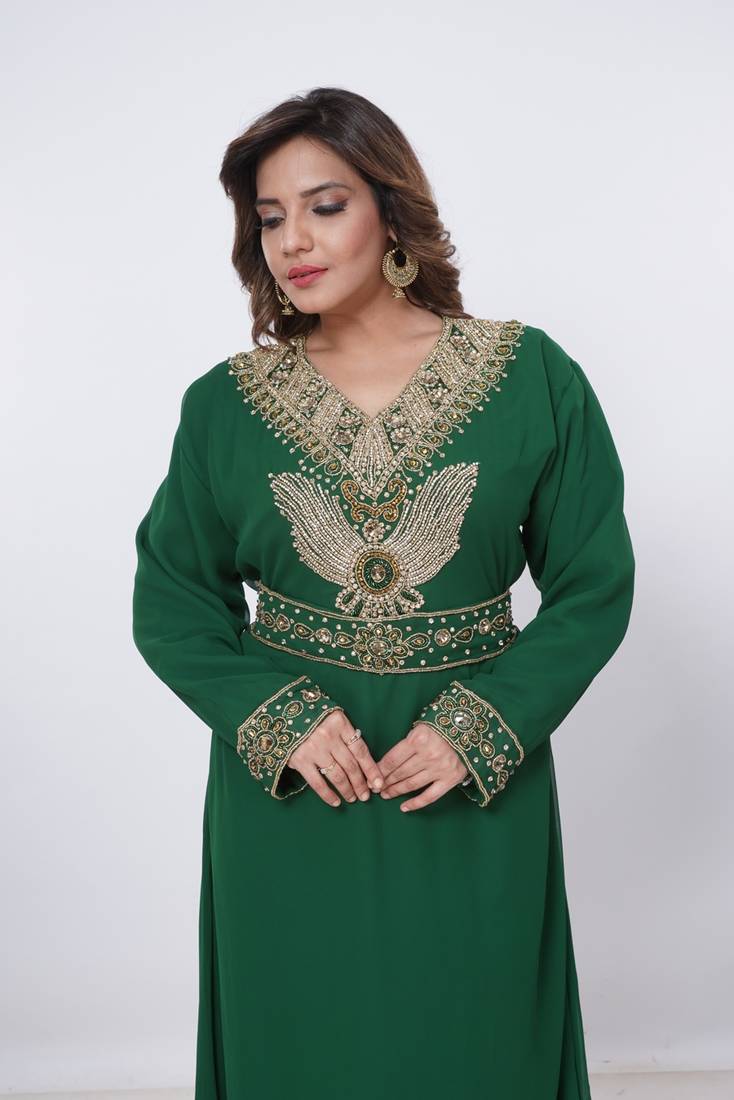 Dubai Kaftan Women Dress Moroccan Caftan Long Farasha Maxi Dress Al203