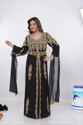 Dubai Kaftan Women Dress Moroccan Caftan Long Farasha Maxi Dress Al204 2