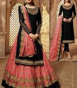Black embroidered georgette salwar