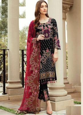 Black embroidered georgette salwar 1