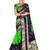 parrot green and blue woven art silk saree with blouse