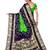 parrot green and blue woven art silk saree with blouse