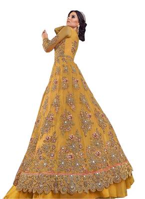 Yellow Embroidered Net Salwar 2