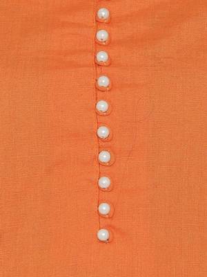 Orange plain cotton short-kurtis 5