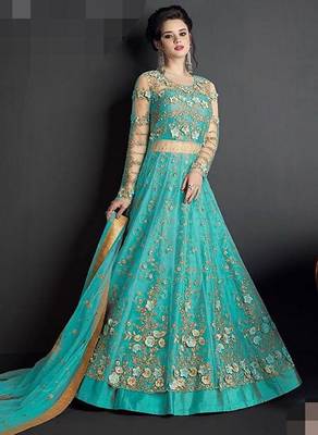 Blue embroidered santoon salwar 1