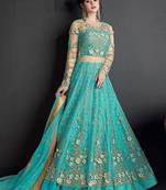 Blue embroidered santoon salwar