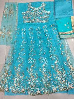 Blue embroidered santoon salwar 2