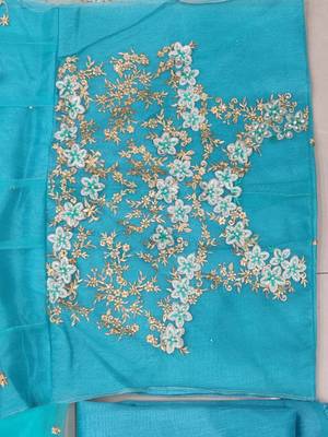 Blue embroidered santoon salwar 3