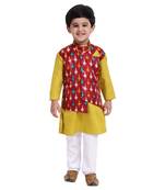 Green Plain Cotton Boys Kurta Pyjama