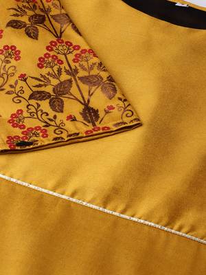 Mustard printed art silk salwar 4