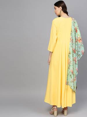 Yellow plain crepe salwar 3