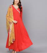 Red plain crepe salwar