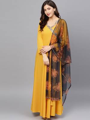 Yellow plain crepe salwar 1