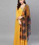 Yellow plain crepe salwar