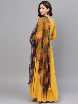 Yellow plain crepe salwar 2