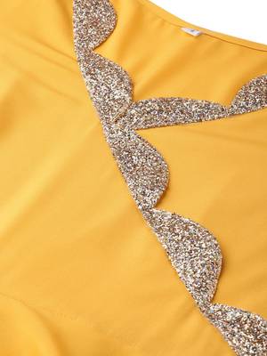 Yellow plain crepe salwar 4