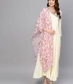 Cream plain crepe salwar