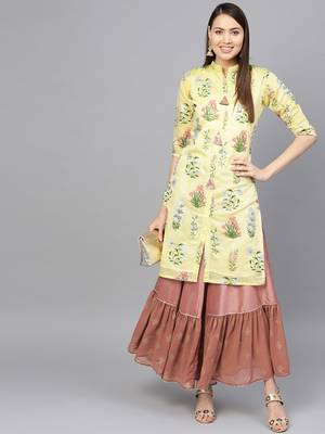 Light-yellow printed chanderi salwar 1
