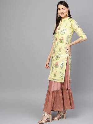 Light-yellow printed chanderi salwar 2