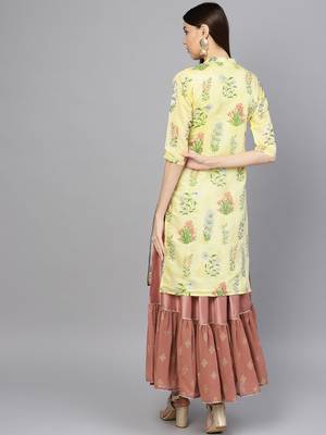 Light-yellow printed chanderi salwar 3