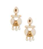 White Meenakari Earrings