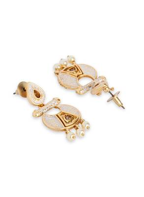 White Meenakari Earrings 2