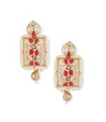 Red Stonework Earrings