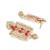 Red Stonework Earrings
