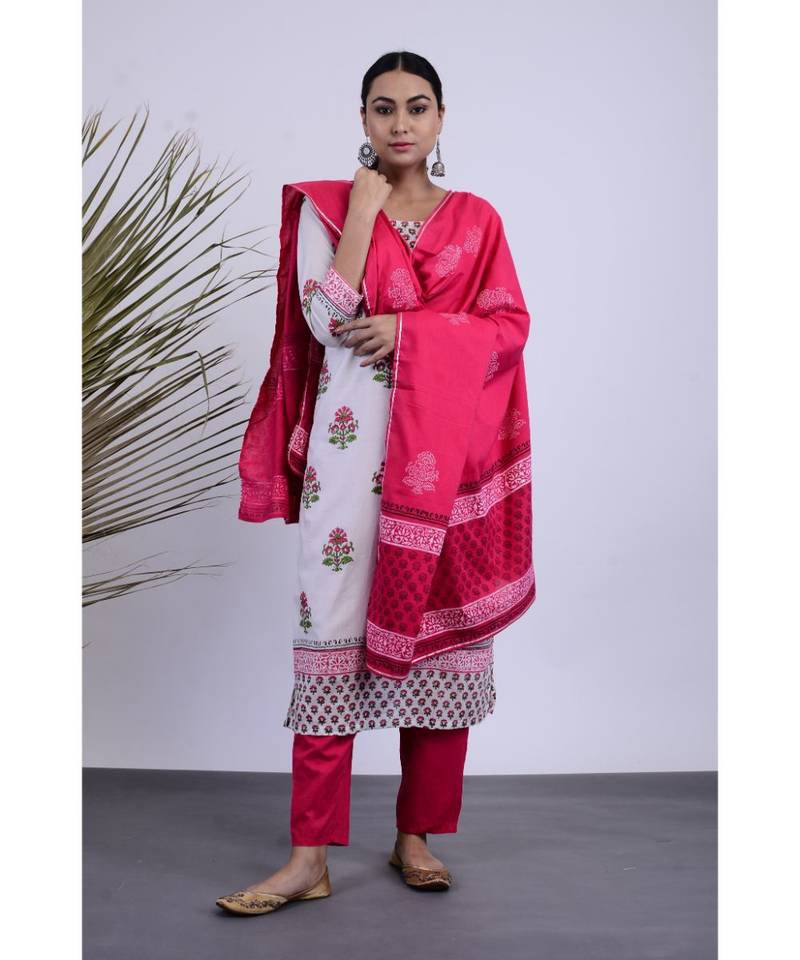 Dipti Cotton Hand Block Set-Two