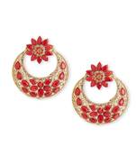 Red Stone Chandbali Bollywood Style Earrings