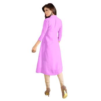 Women'S Light-Purple Printed Georgette Ethnic Kurti 2