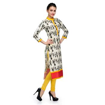Women'S Green Printed Rayon Ethnic Kurti 2
