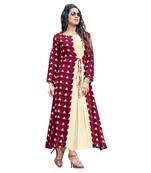 Women'S Magenta Printed Georgette Ethnic Kurti