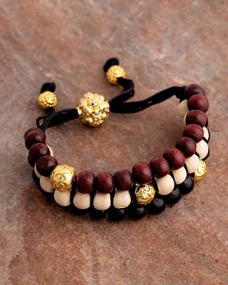 Colourful and Golden OM Beaded Mahadev Bracelet 1